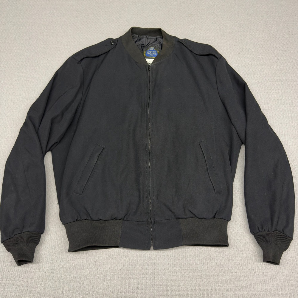 Neptune Garment Co Mens Black Wool Blend Bomber Jacket Thinsulate Liner Mens 46